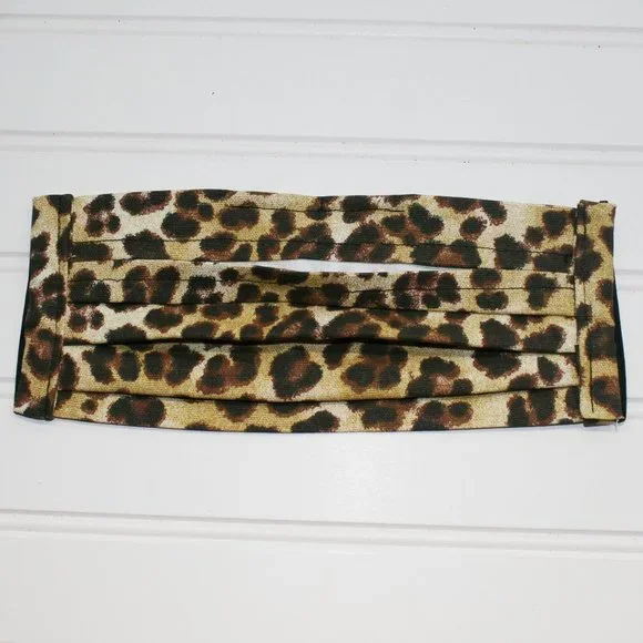 HAND CRAFTED Face Mask Animal Leopard Print Cotton - Adult - Pocket Style - Picture 5 of 12
